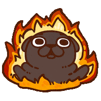 Fire Burn Sticker by Puglie Pug
