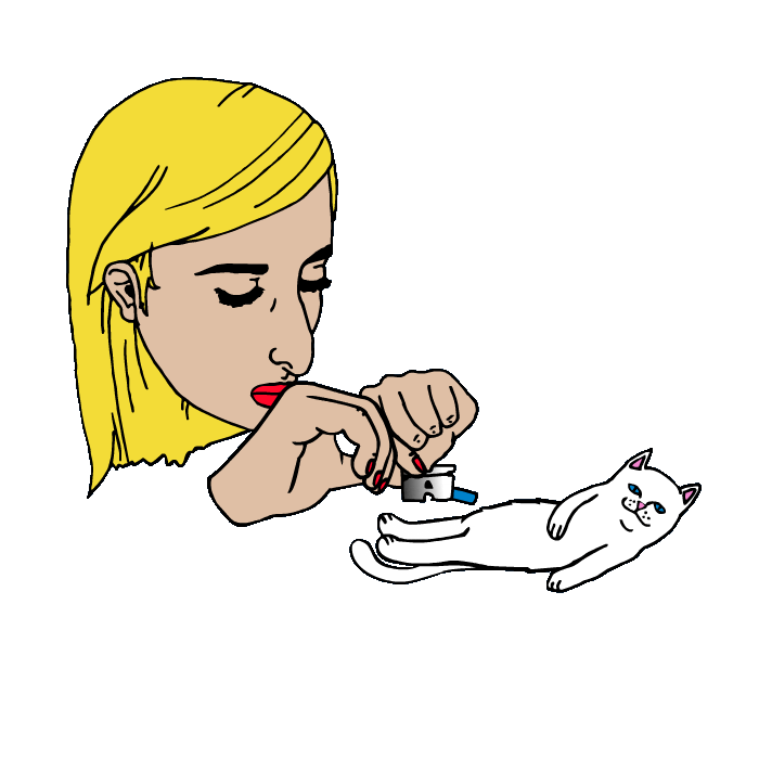 RIPNDIP_CAT summer drink mood beach Sticker
