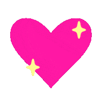 daisiawalker heart pink stars yellow Sticker