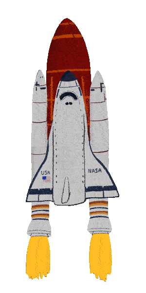 honesthistory space kids reading rocket Sticker