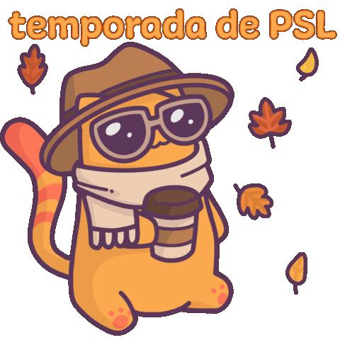 Pumpkin Spice Latte Cat Sticker by Castaways