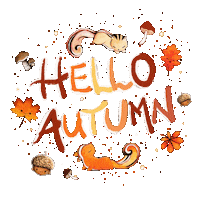 Falling Leaves Mushroom Sticker