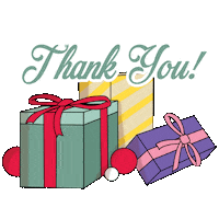 Merry Christmas Thank You Sticker by Henry Fernando Naven