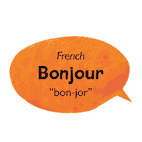 dkbooks hello french chinese bonjour Sticker