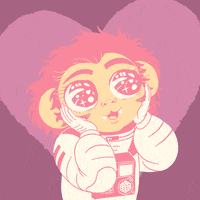 wearepop love heart omg monkey GIF