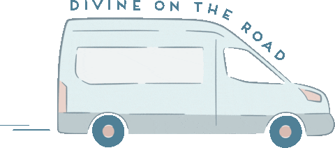divineontheroad giphyupload driving van vanlife Sticker