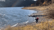 Skipping Rocks Leads To Head Socks GIF by ViralHog