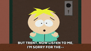 scared butters stotch GIF by South Park 