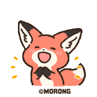 MORONG_STUDIO love kawaii good fox Sticker