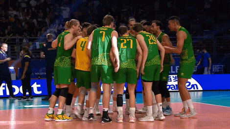 Group Hug Win GIF by Volleyball World