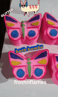 Frothnflames pink glitter handmade bath GIF