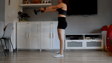 Monakraljica giphygifmaker home workout dumbbell swing GIF