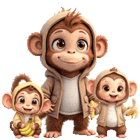 Cute Monkeys Sticker