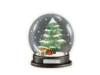 Evacapelloillustraties christmas kerst snowglobe kerstboom Sticker