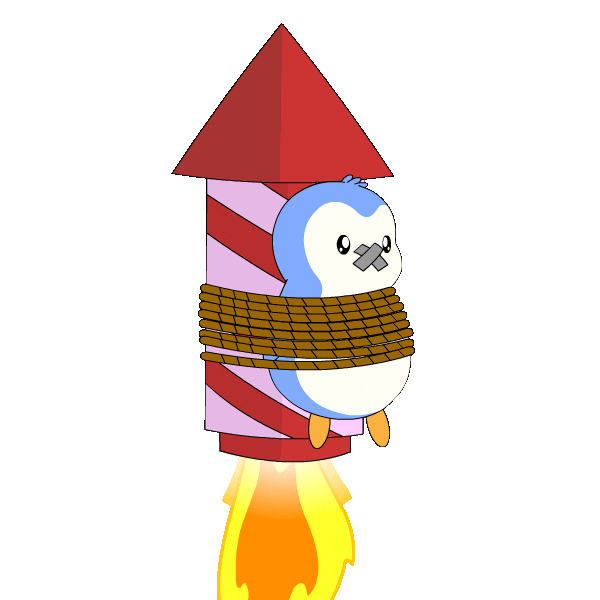 Flying To The Moon Sticker by Pudgy Penguins