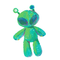 Ufo Oil Pastel Sticker