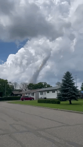 Funnel Cloud Looms Over Small Saskatchewan Town