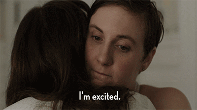Im Excited Lena Dunham GIF by Girls on HBO