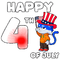 Independence Day Cat Sticker by Toshithecat