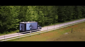 polyvinylrecords driving truck country forest GIF