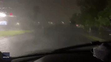 'Nice!' Weather Enthusiast Records Hurricane Footage From Car in Lake Charles