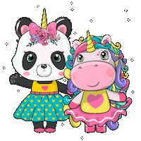 Rainbow Hearts Sticker by PandaPals