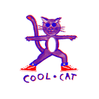 GeorgiesGurl happy cat cool peace Sticker
