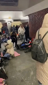 Kyiv Residents Shelter in Metro Stations Amid Air Alert