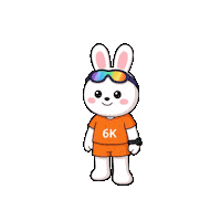 Rabbit Running Sticker by global6k_korea