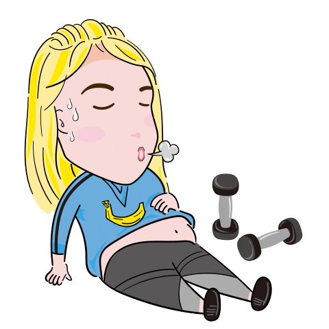 Wondercise giphyupload fitness workout tired Sticker