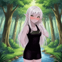 Blushing Dark Elf GIF