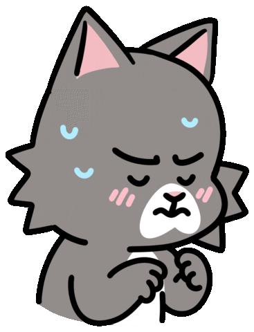 Nervous Cat Sticker by Ai and Aiko