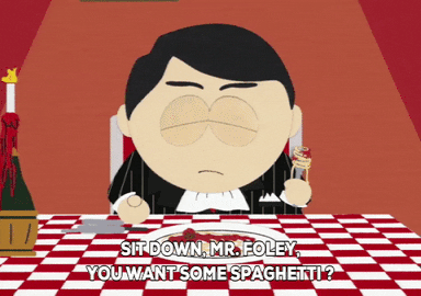 wondering Dinner table GIF by South Park 