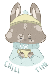 britz_u coffee winter chill bunny Sticker