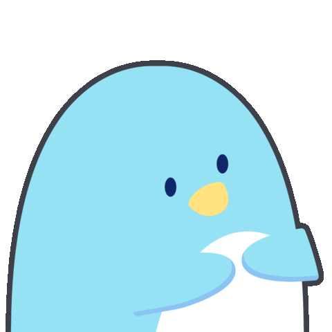 yenyendesign giphyupload kawaii blue penguin Sticker