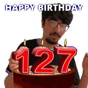 127 Birthday Sticker