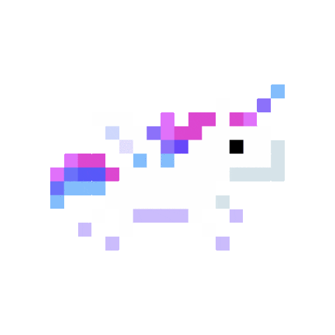 Pixel Unicorn Sticker by Onix Pink Shop