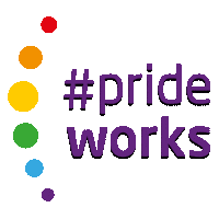 prideworks love happy rainbow work Sticker