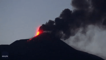 Smoke Billows Into Sicilian Sky as Etna Erupts Twice Overnight