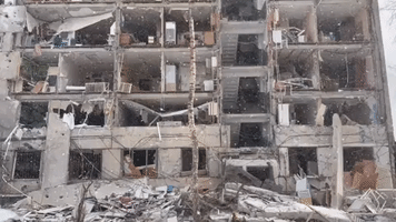 Kharkiv Neighborhood in Ruins Following Strikes