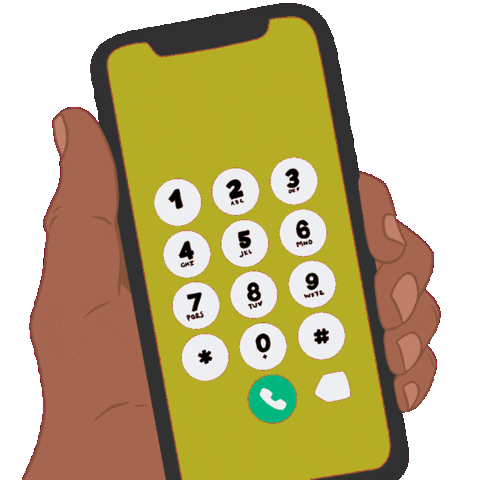 Digital art gif. Cartoon hand dials "nine-eight-eight" on a smartphone keypad. The hand then moves to reveal white text that reads, "Dial 988 for mental health support."