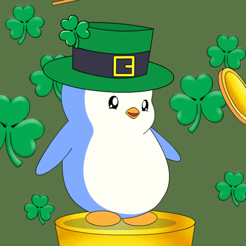 St Patricks Day Good Luck GIF by Pudgy Penguins