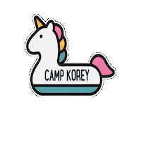 Camp-Korey unicorn pool float campkorey camp korey Sticker
