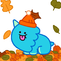 Falling Leaves Fall Sticker by DINOSALLY
