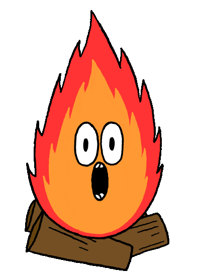 Excited Fire Sticker by Patrick Passaro