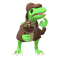 Thinking Dinosaur Sticker by Pieces Games