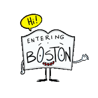 Boston Hello Sticker by SantanaFirpo Illustrations