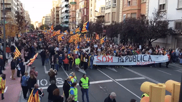 Thousands Demonstrate to Demand Release of Catalan Politicians