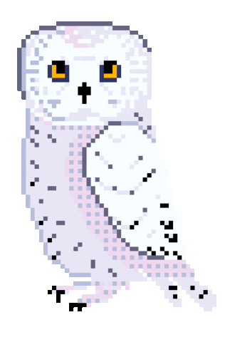 Snowy Owl Pixel Art Sticker by National Audubon Society