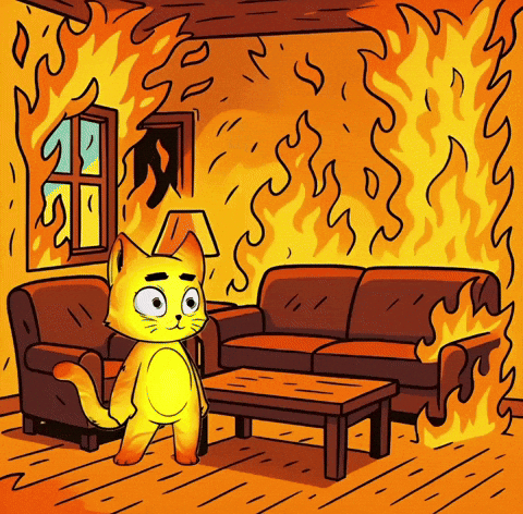 Burning Everything Is Fine GIF by Hero Galaxy NFT